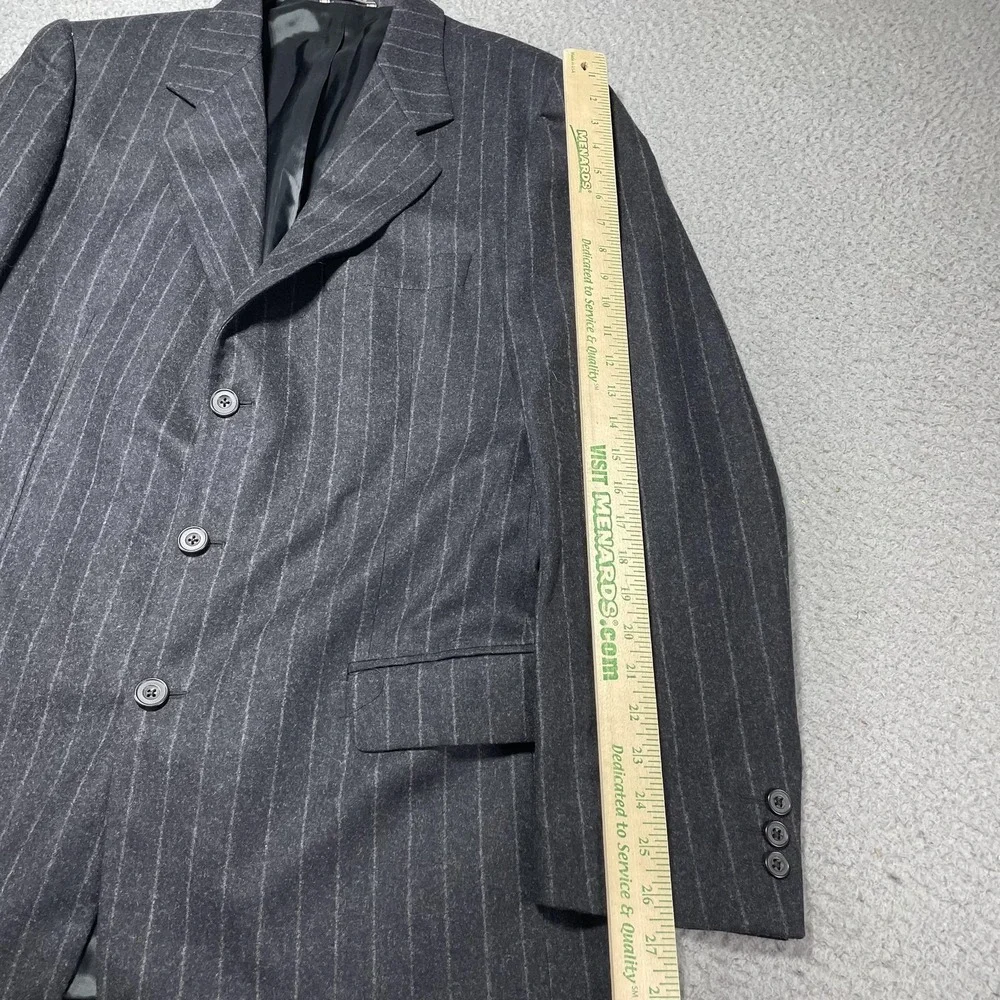 Banana Republic Suit Jacket‎ Mens Size 42L Gray Pinstripe 3 Button Made Italy